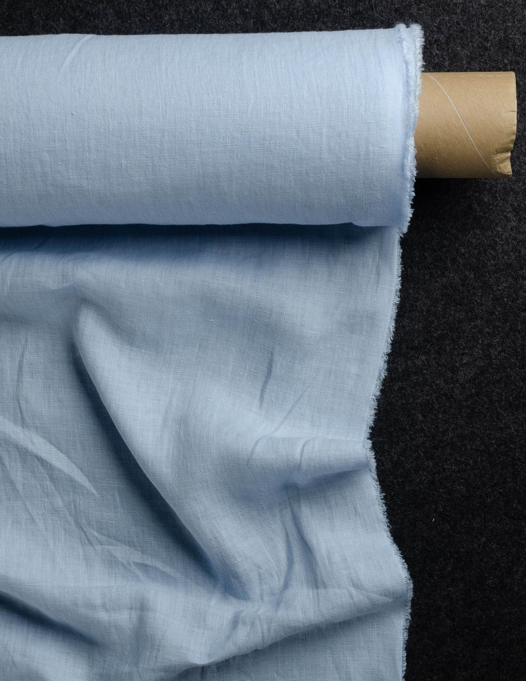 Light blue colour medium weight linen fabric supply
