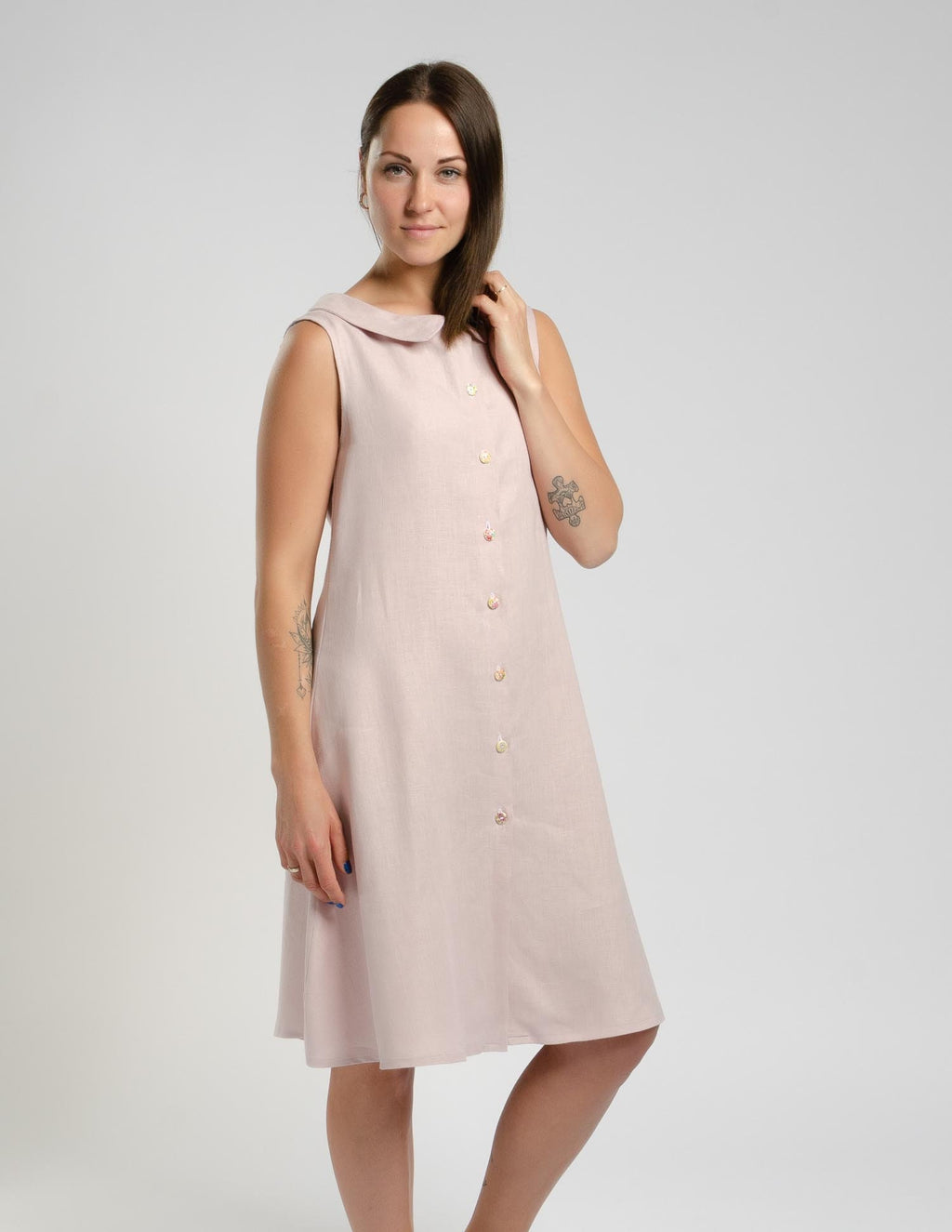 ANABEL Linen dress | Dusty pink