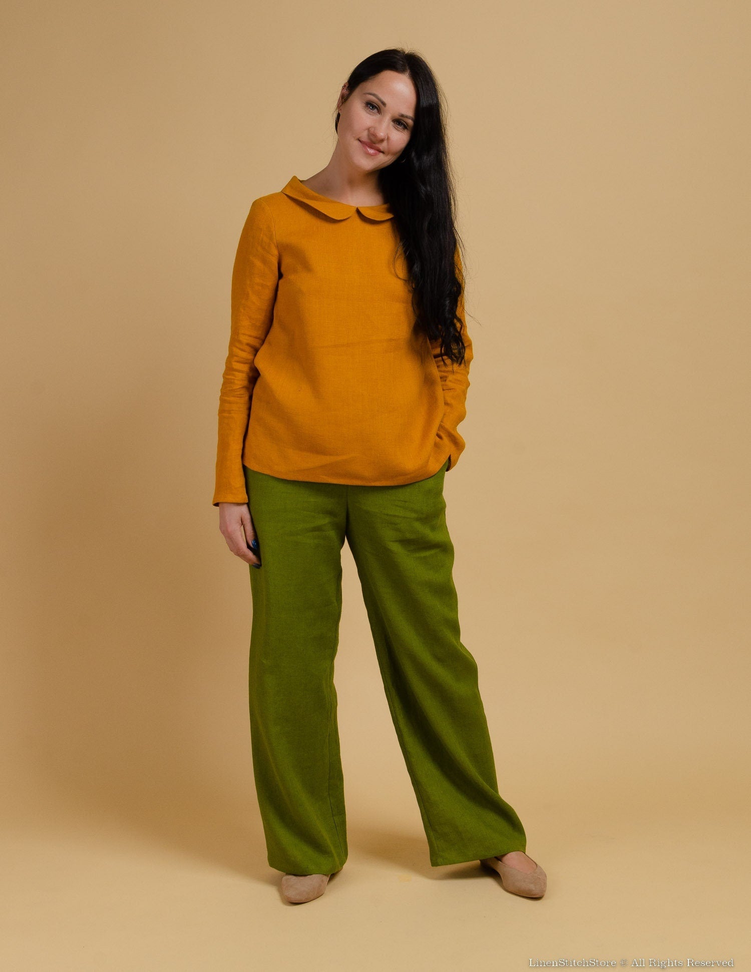 SHERRI Linen top | Mustard