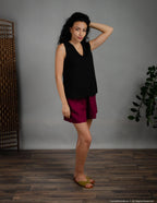 REGINA Linen top | Black