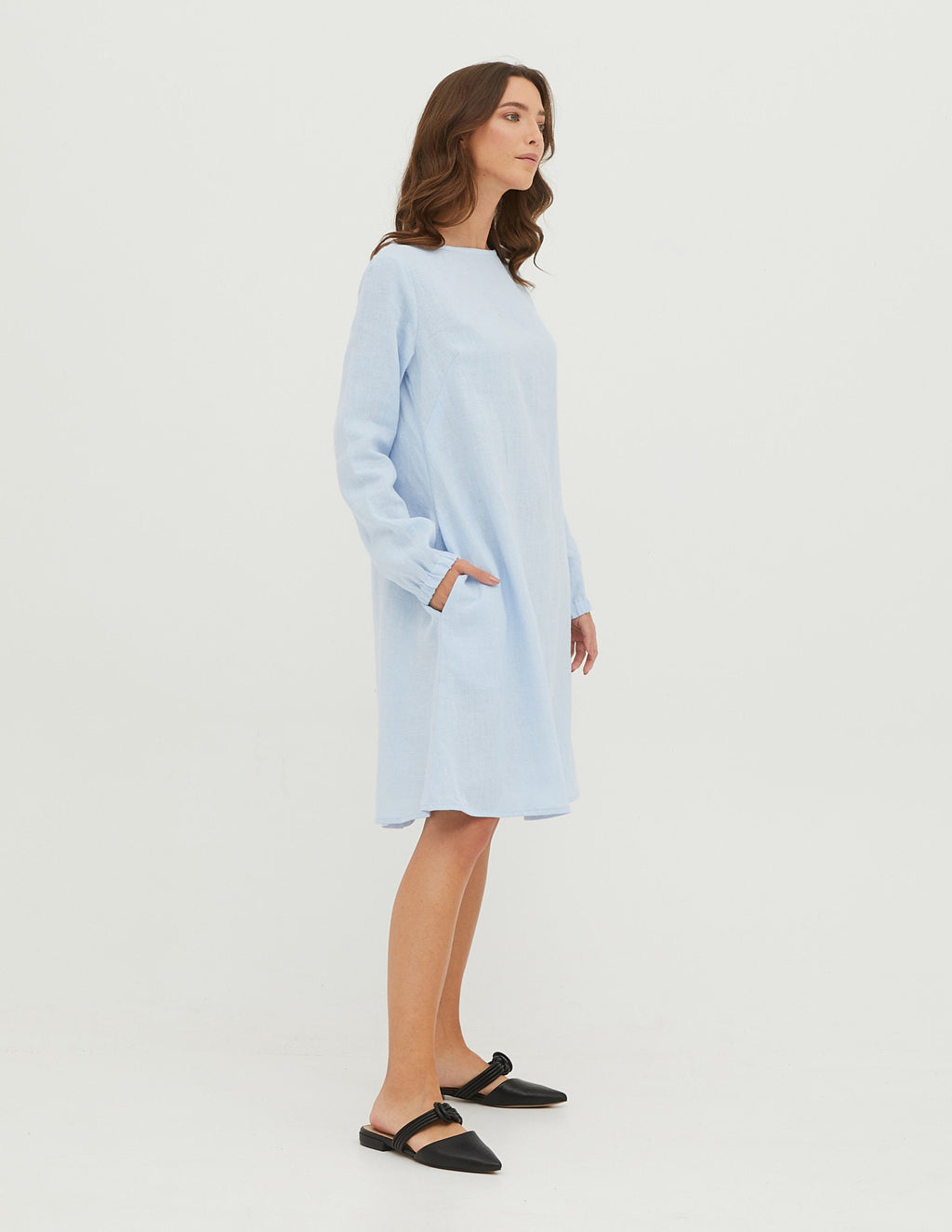 SIMONA Linen dress | Light blue