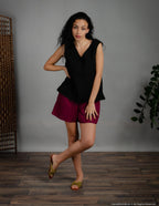 REGINA Linen top | Black