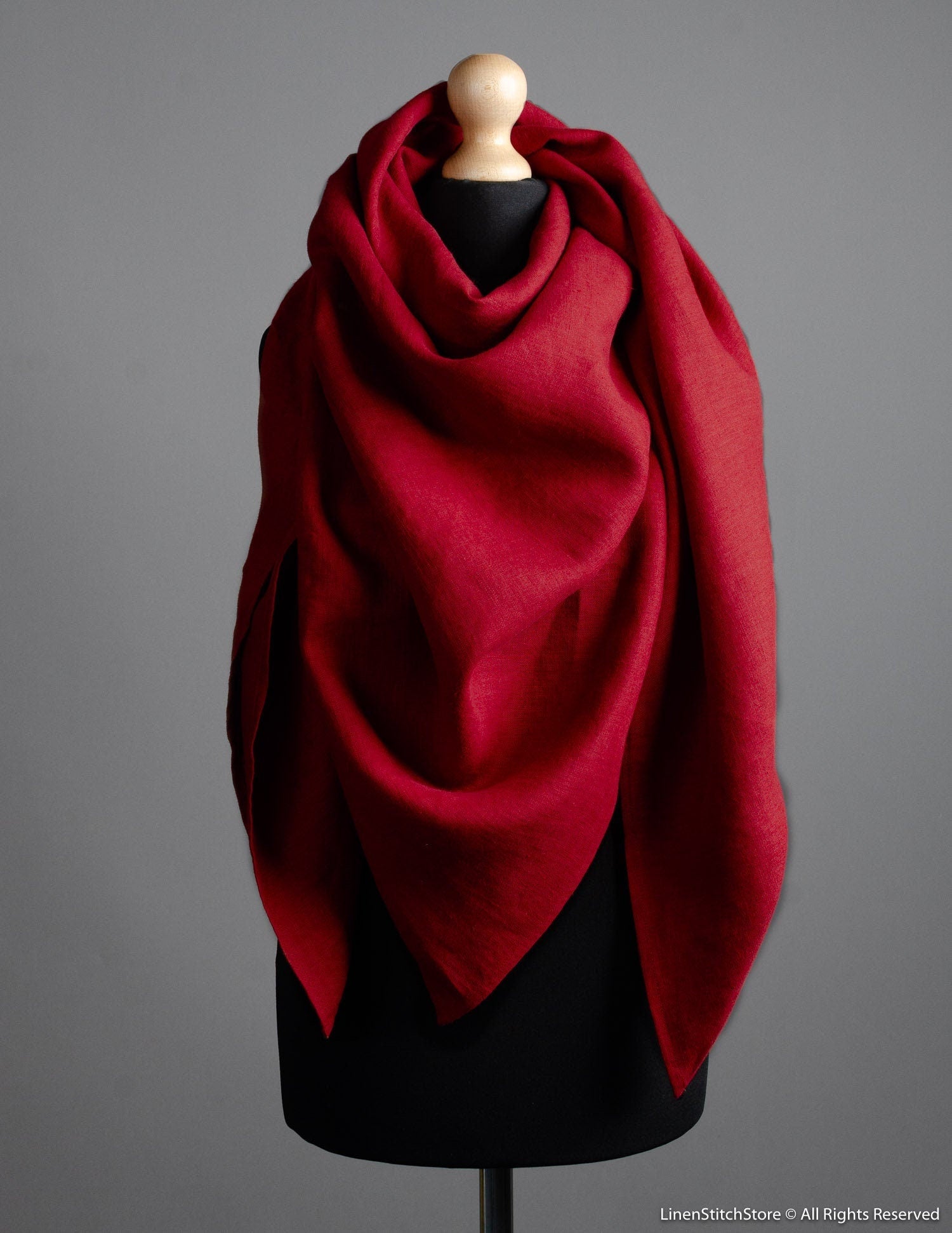 Linen shawl | Bright red