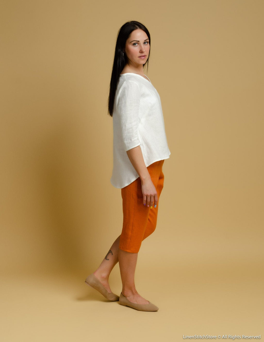 BERNIN Linen top | White