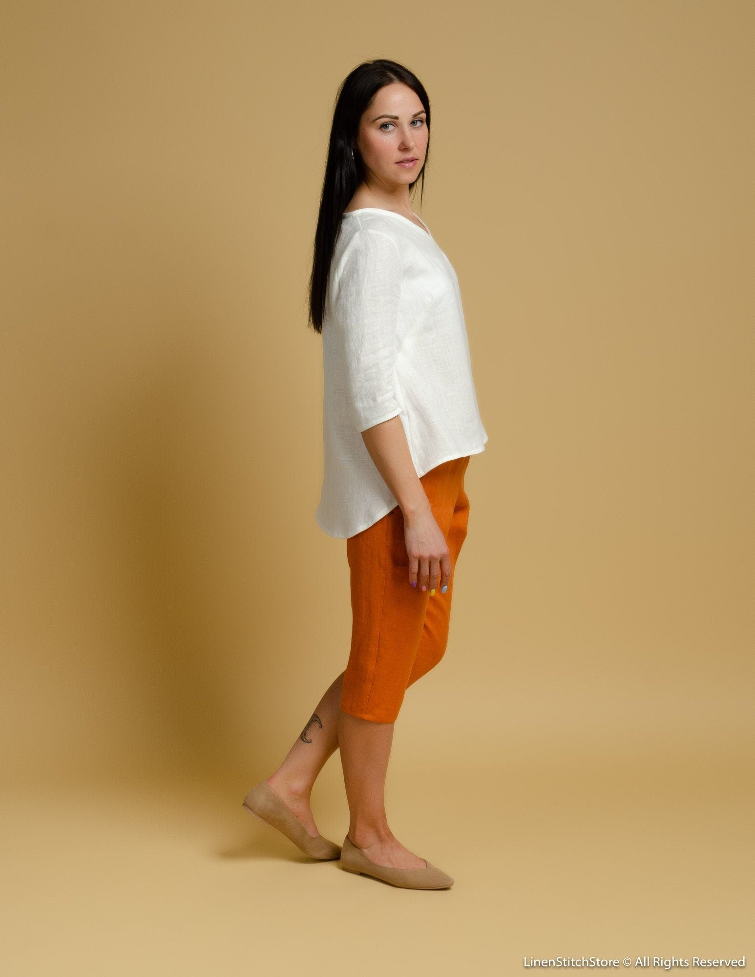 BERNIN Linen top | White