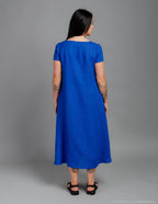 KAREN Linen dress | Deep blue