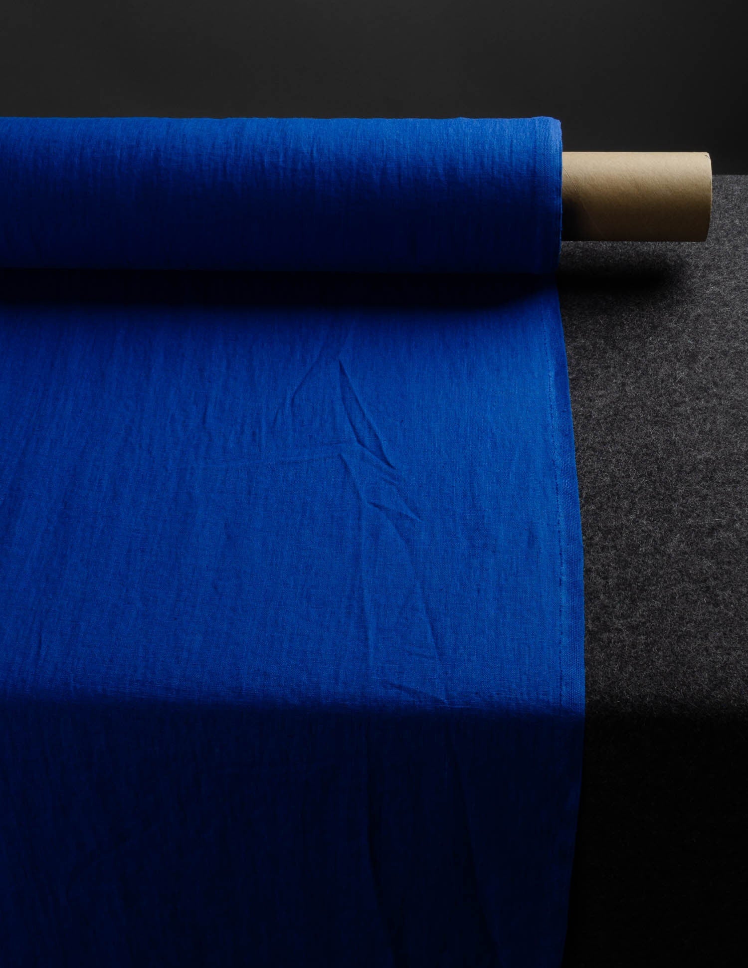 Deep blue medium weight linen fabric