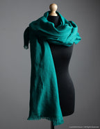 Linen scarf | Emerald green