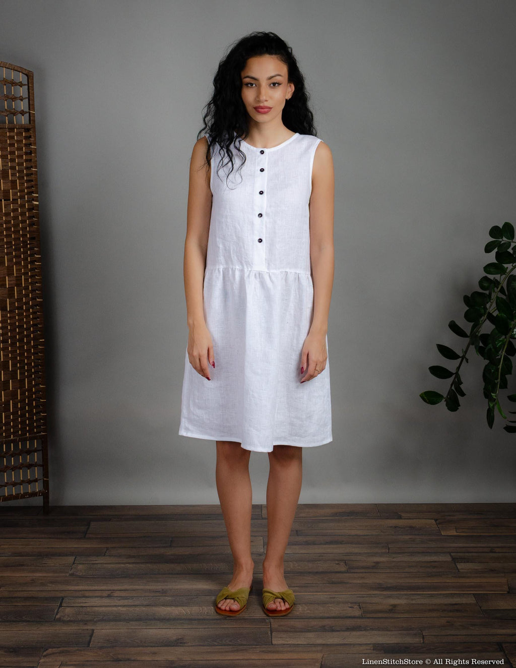LUIZA Linen dress | White