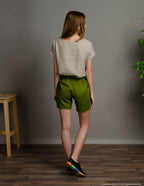 LILLY Linen shorts | Olive green