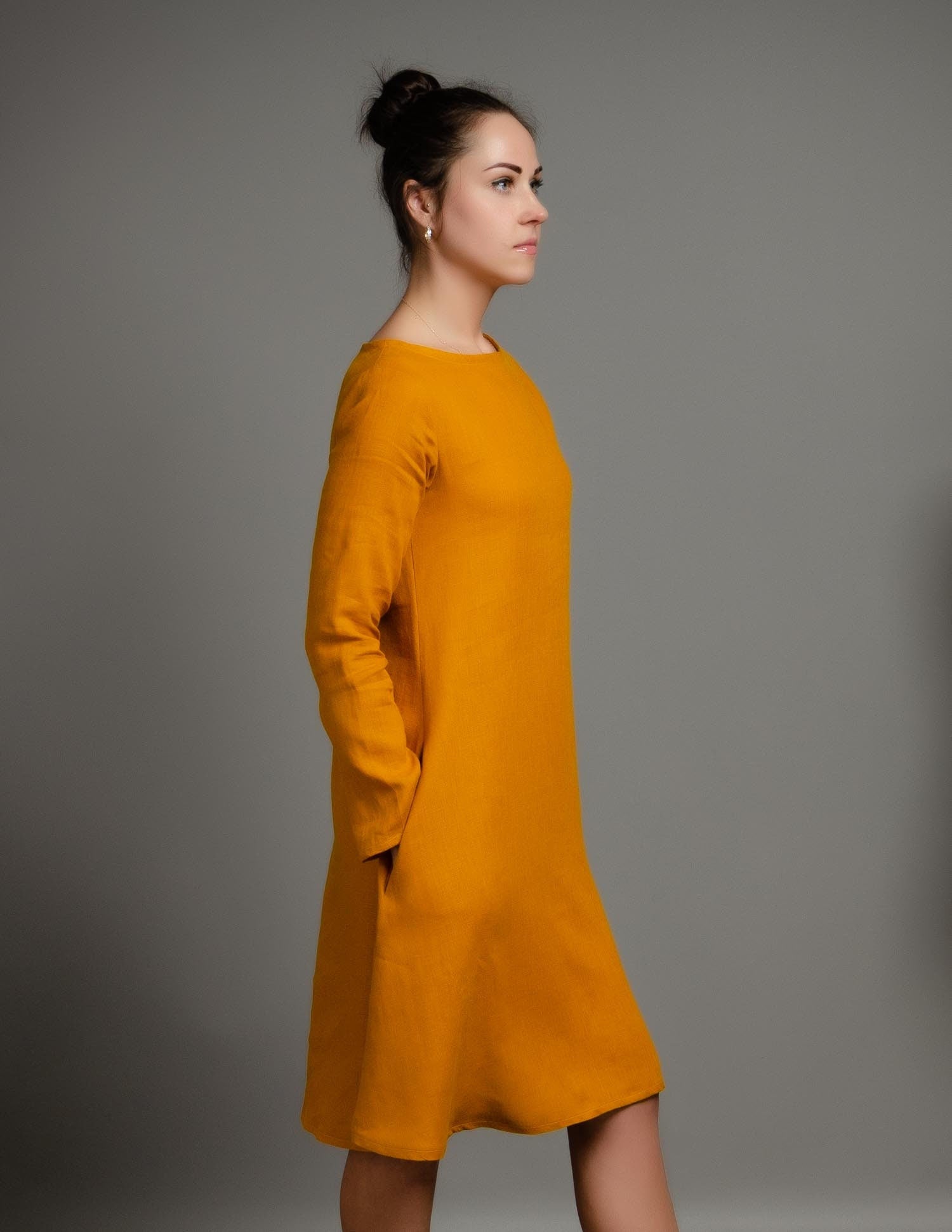 VERONICA  linen dress | Terracotta