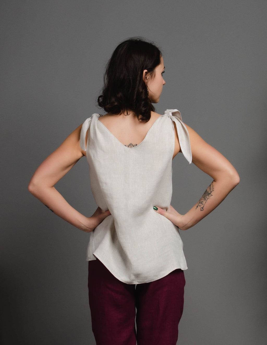 OLIVIA linen top | Natural