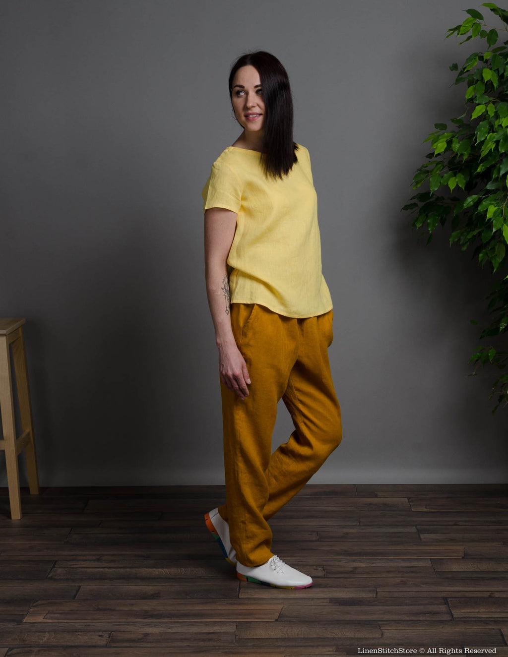 IEVA Linen top | Yellow