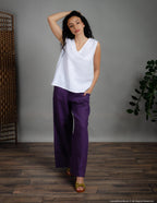 REGINA Linen top | White