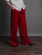 LESLIE Linen pants | Bright red