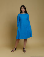 VERONICA Linen dress | Caribbean blue