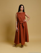 Long linen ribbon belt