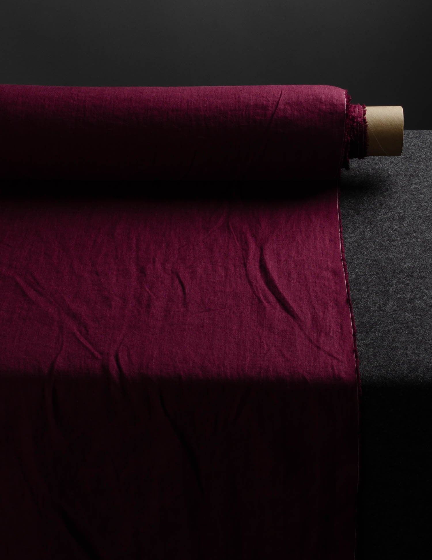 Marsala medium weight linen fabric supply