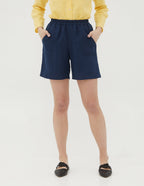 TAMARA Linen shorts | Navy blue