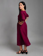 BERTA Linen dress | Marsala