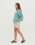 MEGAN Linen blouse  | Electric blue