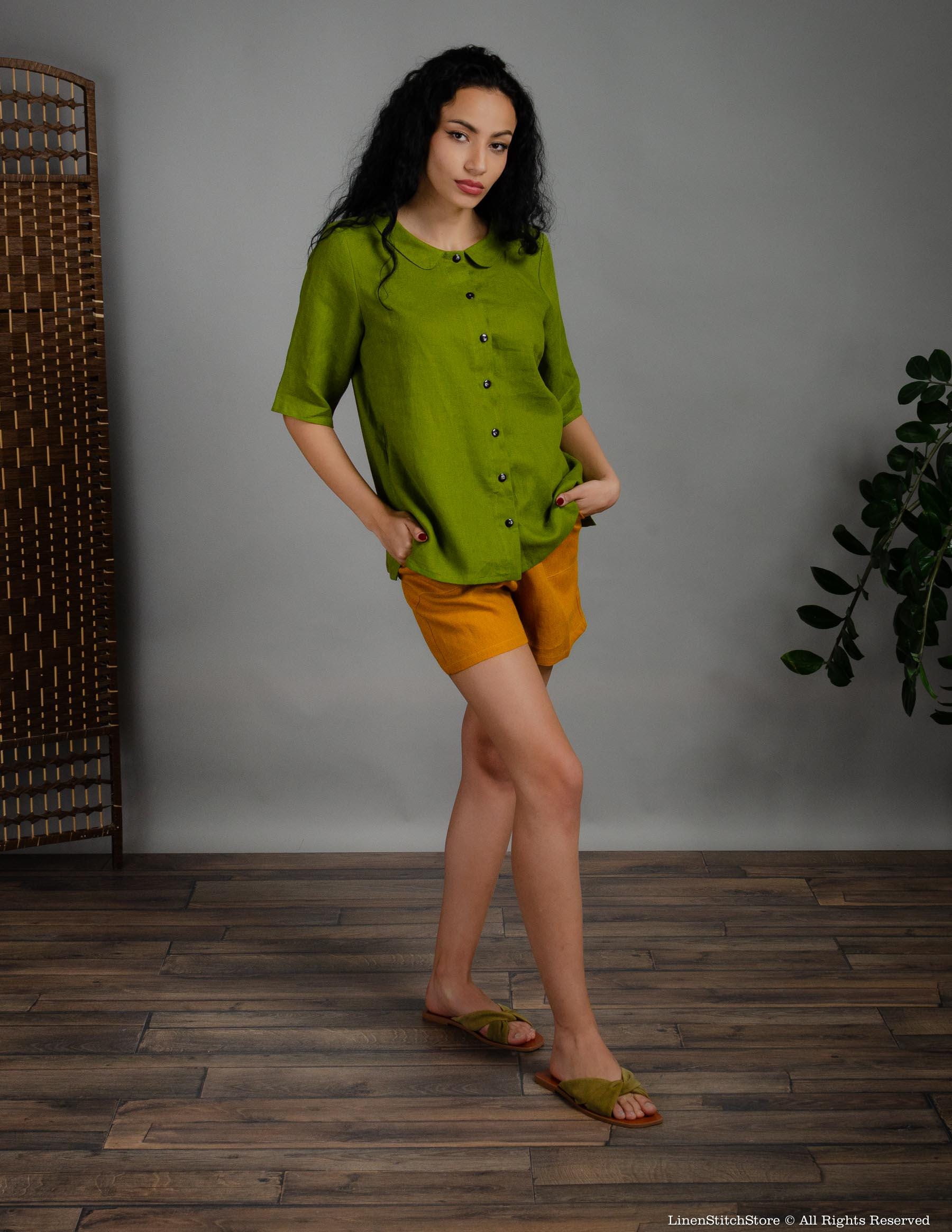 KYRA Linen blouse | Olive