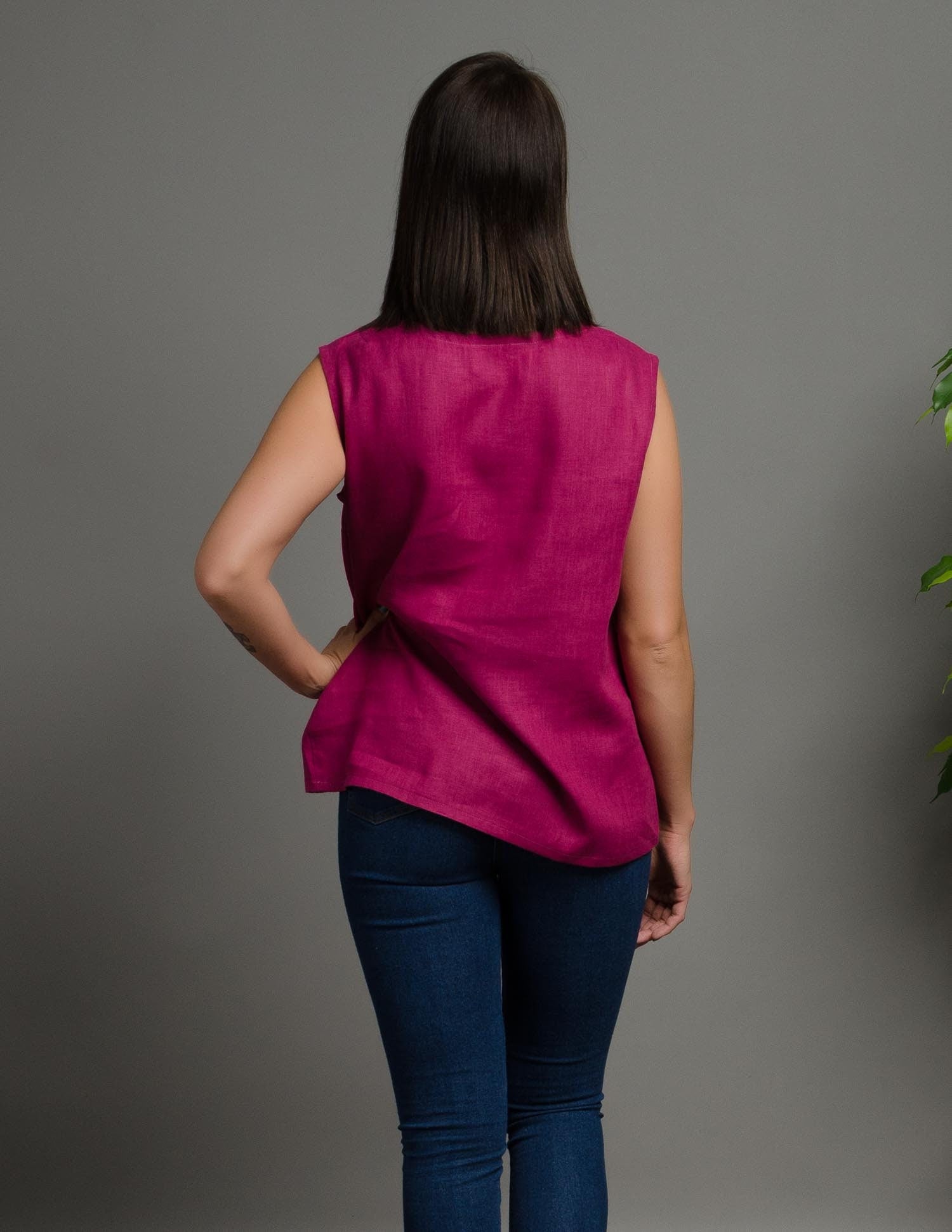 MONIKA Linen top | Rose
