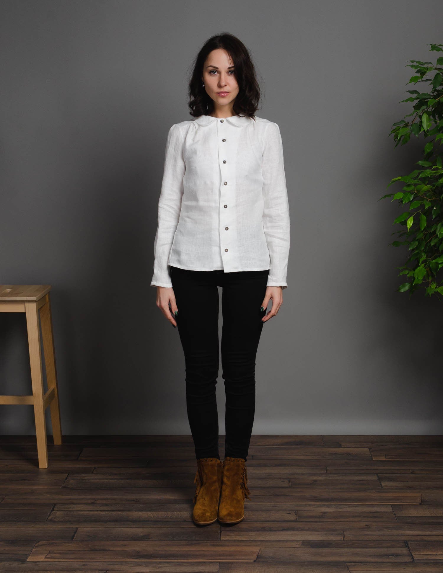 LETICIA Linen blouse | Ivory white