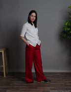LESLIE Linen pants | Bright red