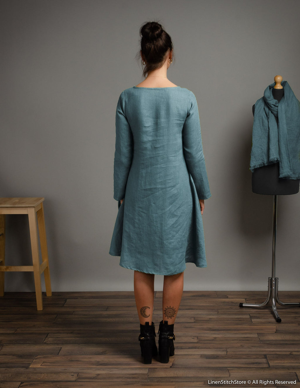 VERONICA Linen dress | Electric blue