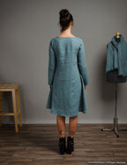 VERONICA Linen dress | Electric blue