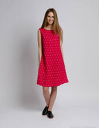 BRITNEY Linen dress | Raspberry dots
