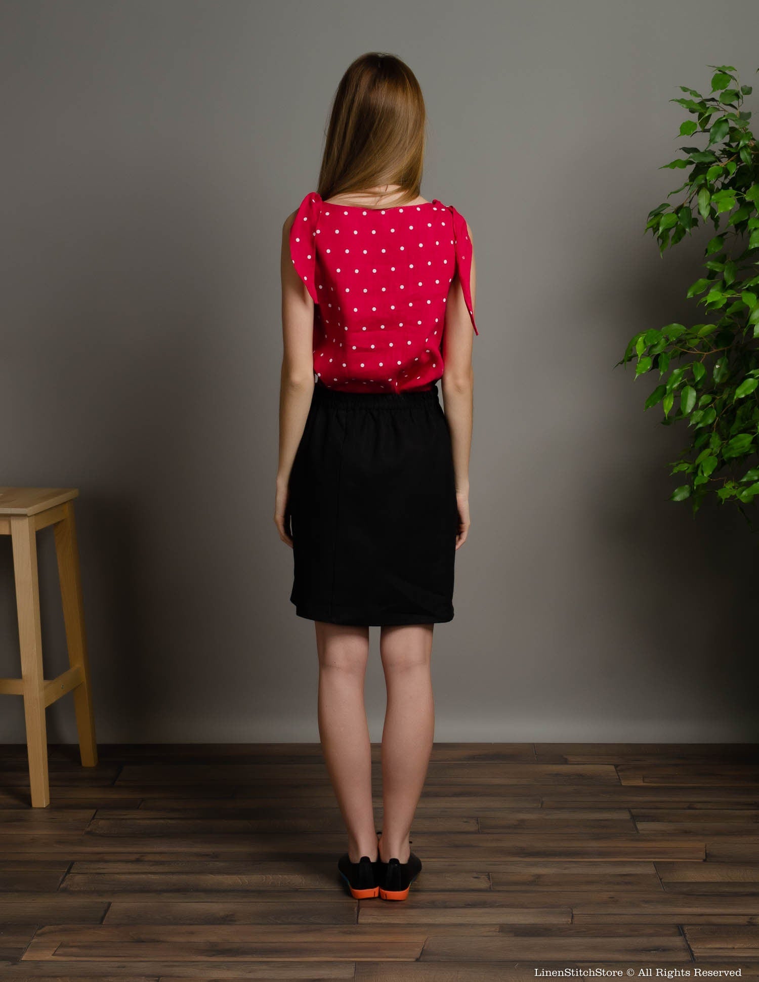 LILIA Linen skirt | Black