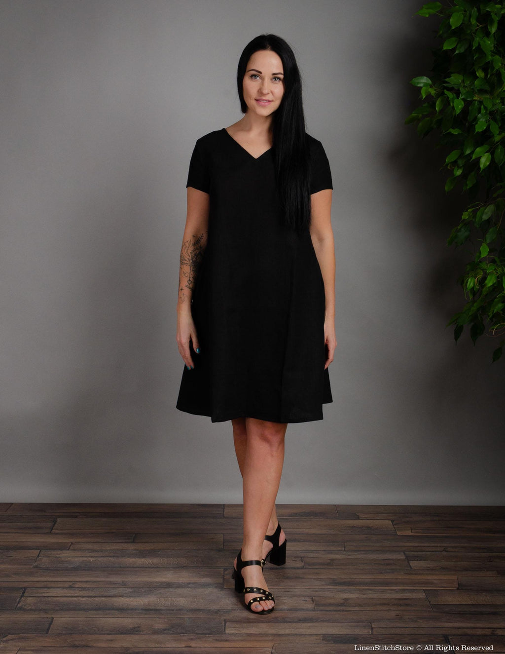 KIMBERLY Linen dress | Black