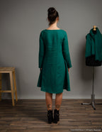 VERONICA  Linen dress | Emerald green