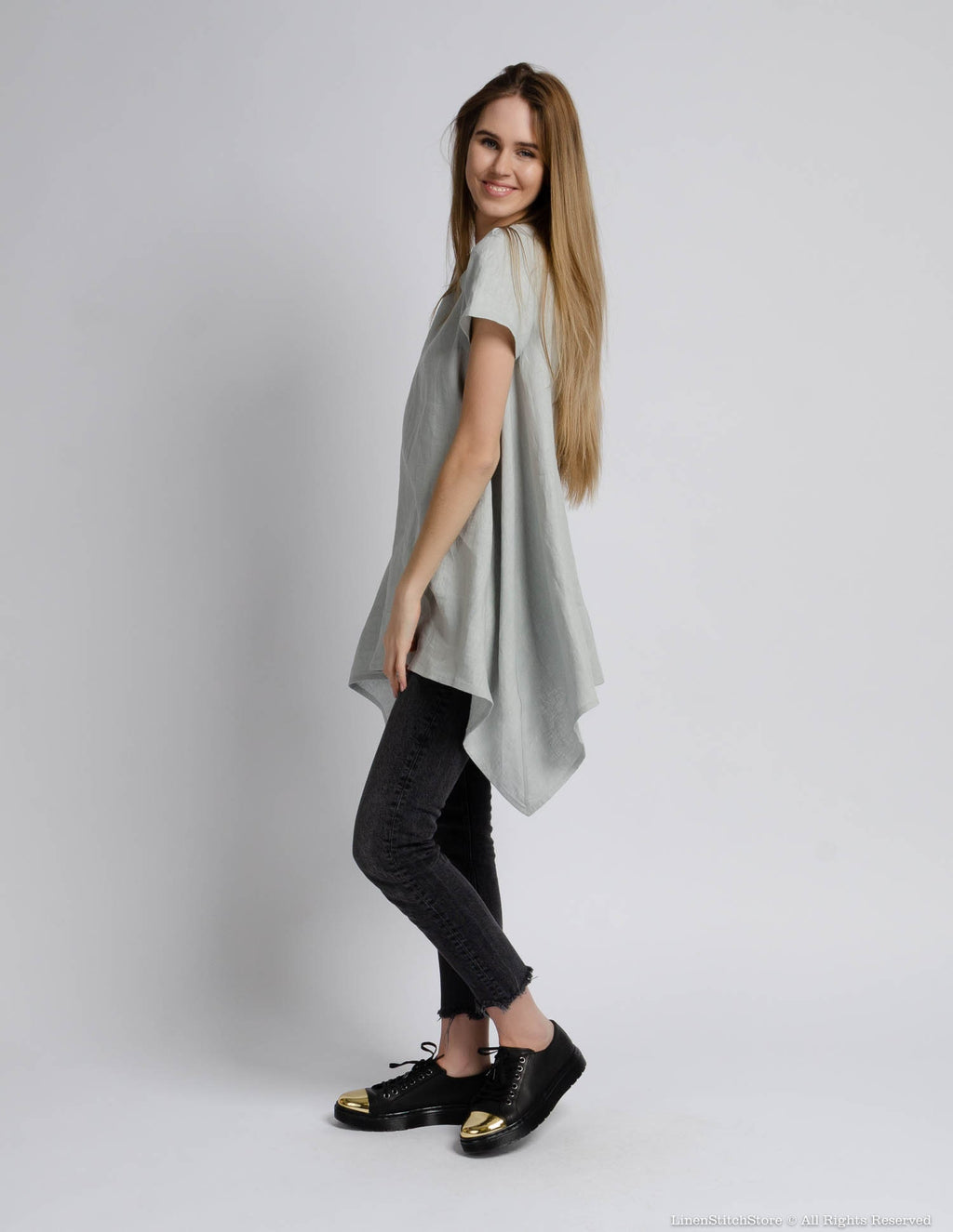 LINDA Linen tunic | Light grey