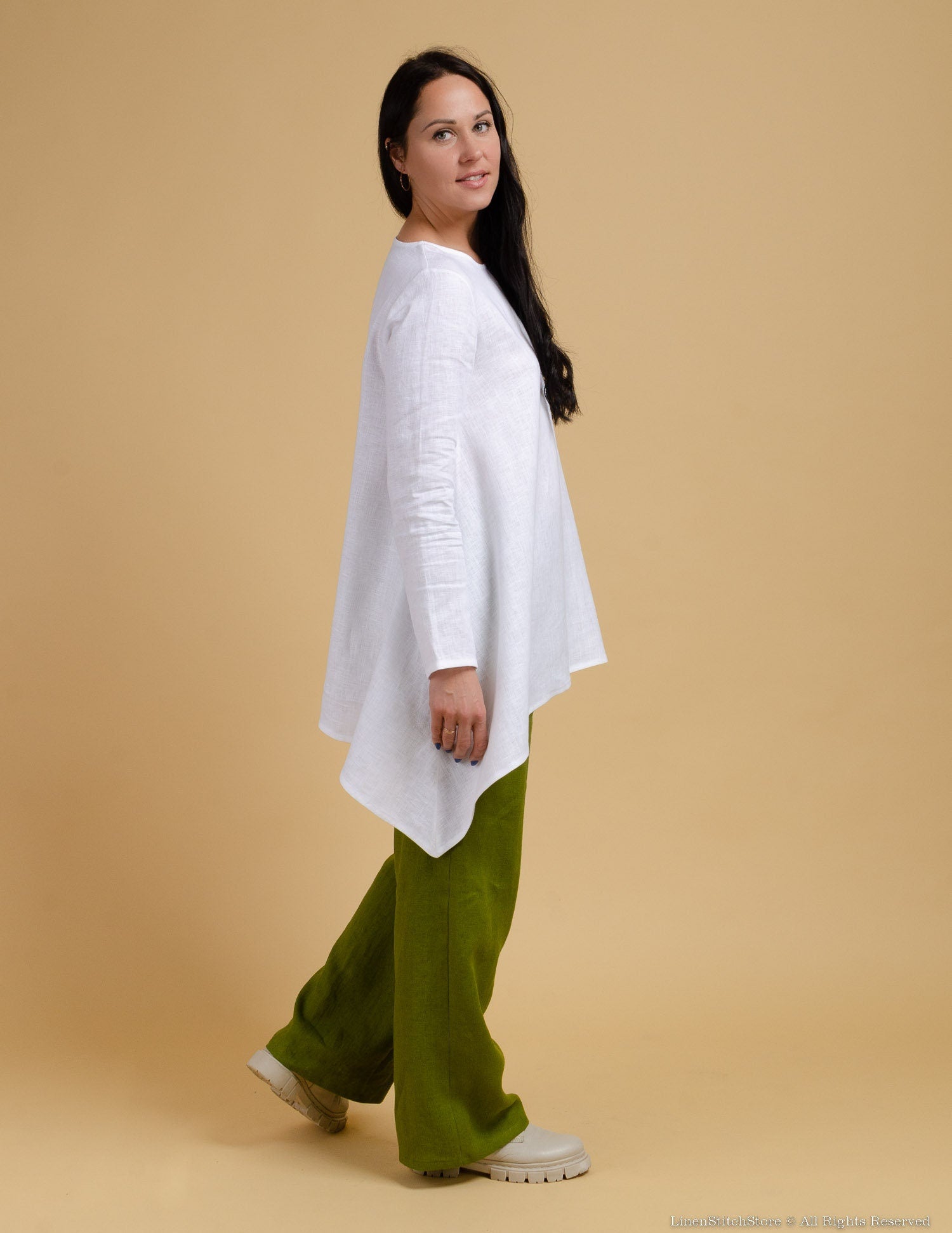 AURORA  Linen tunic | White