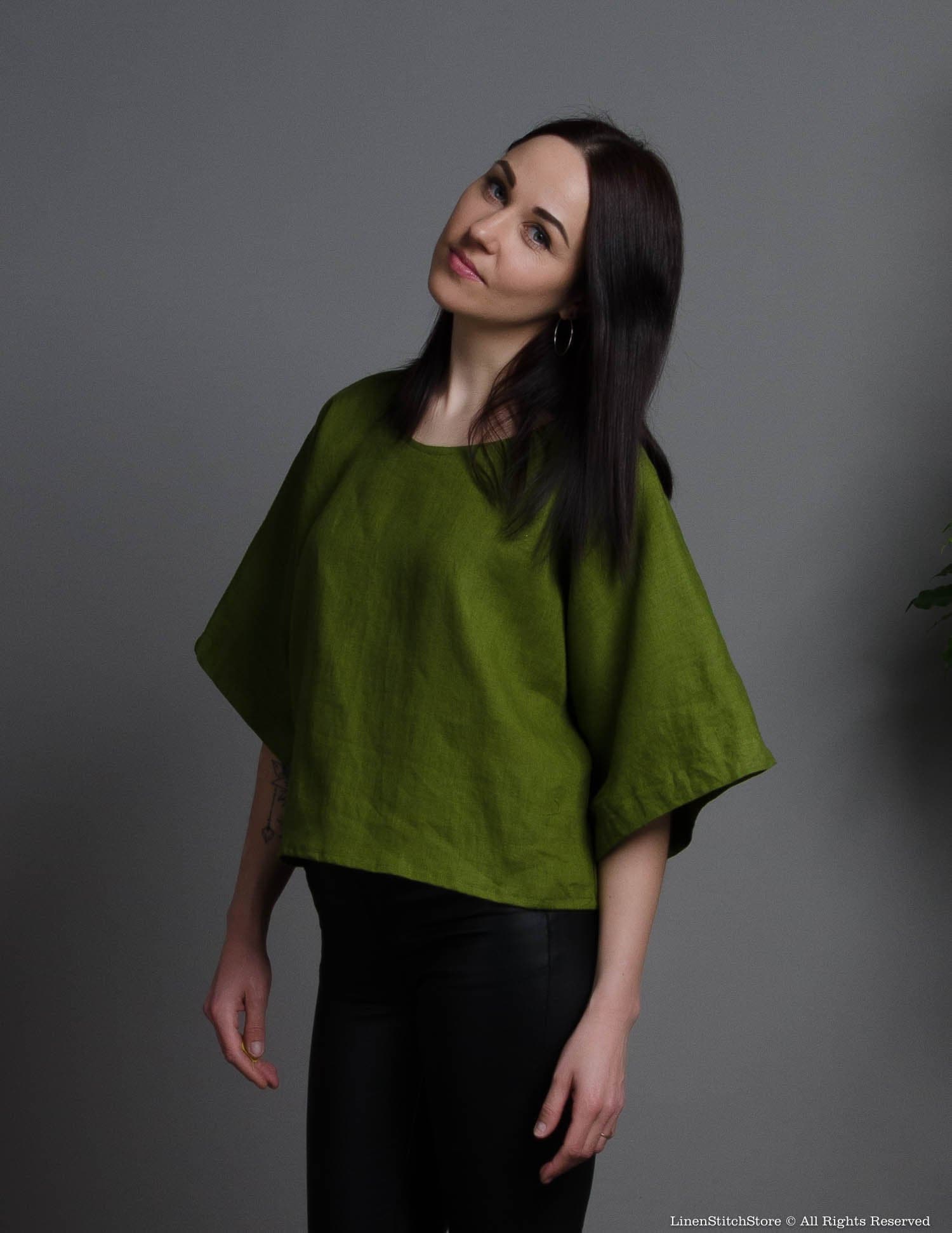 MARTHA Oversized linen tunic | Olive