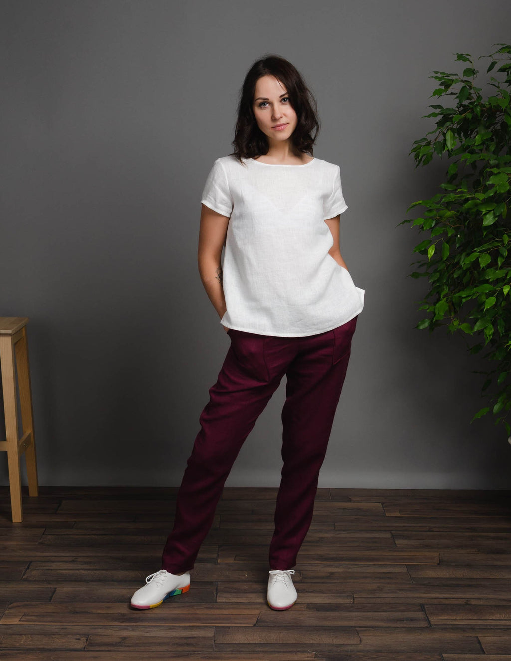 MARGO linen pants | Marsala
