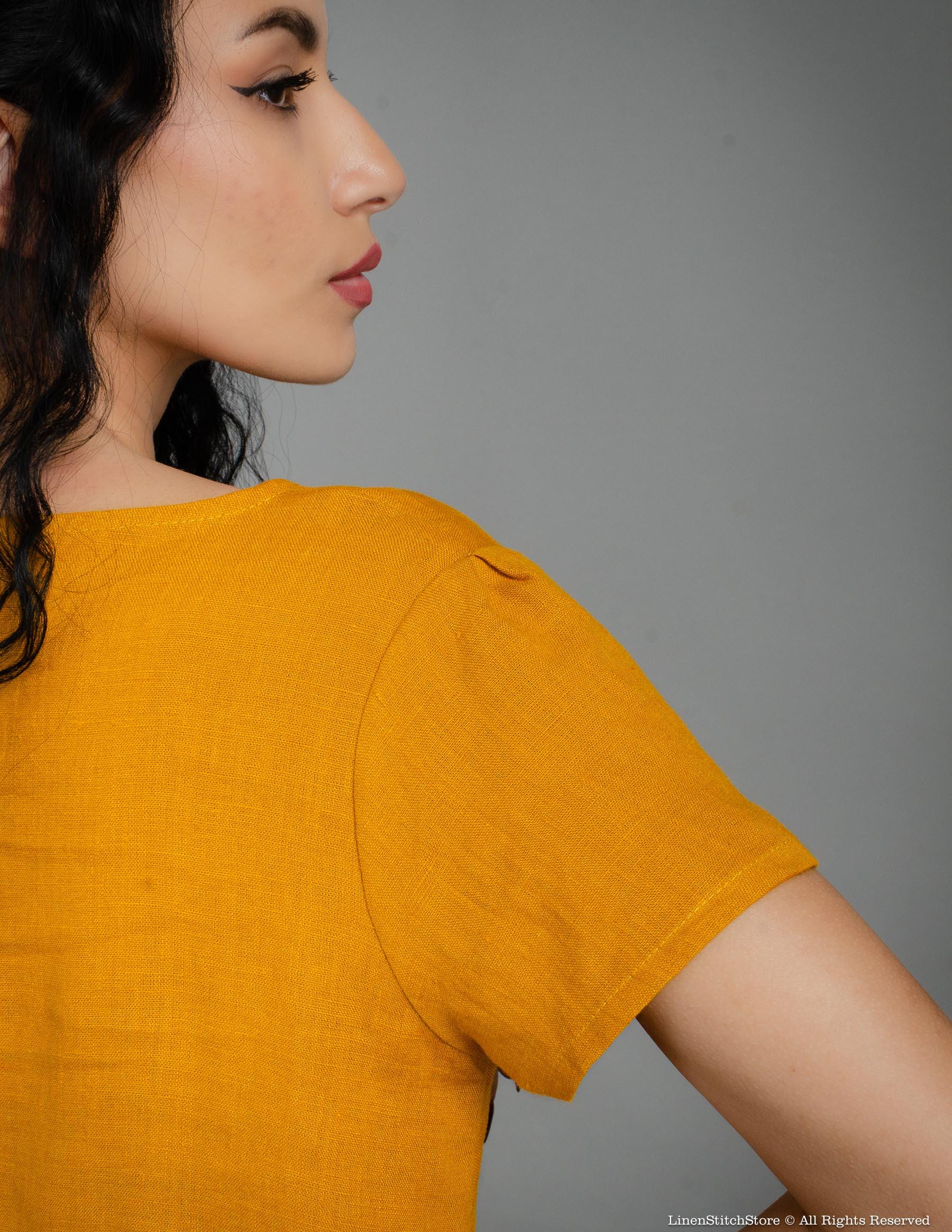 MEGHAN Linen dress | Mustard