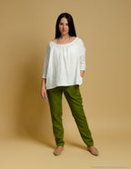 LUCIA oversized linen top | White