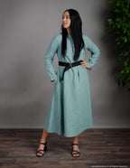 SARAH linen dress | Electric blue