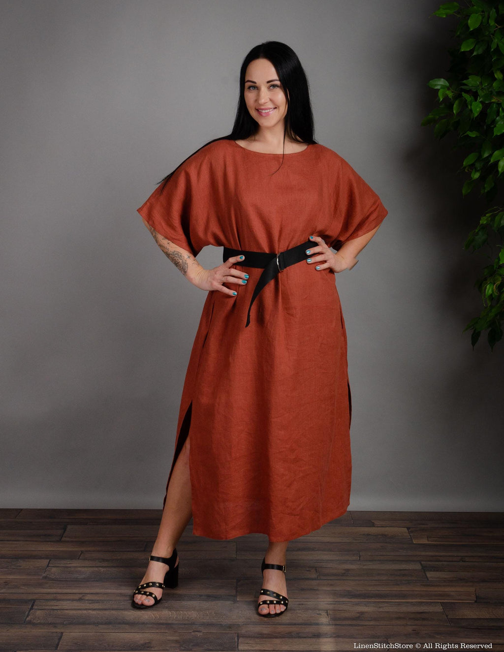 DAGMAR Linen dress | Hazelnut brown