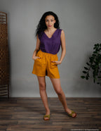 TAMARA Linen Shorts | Mustard