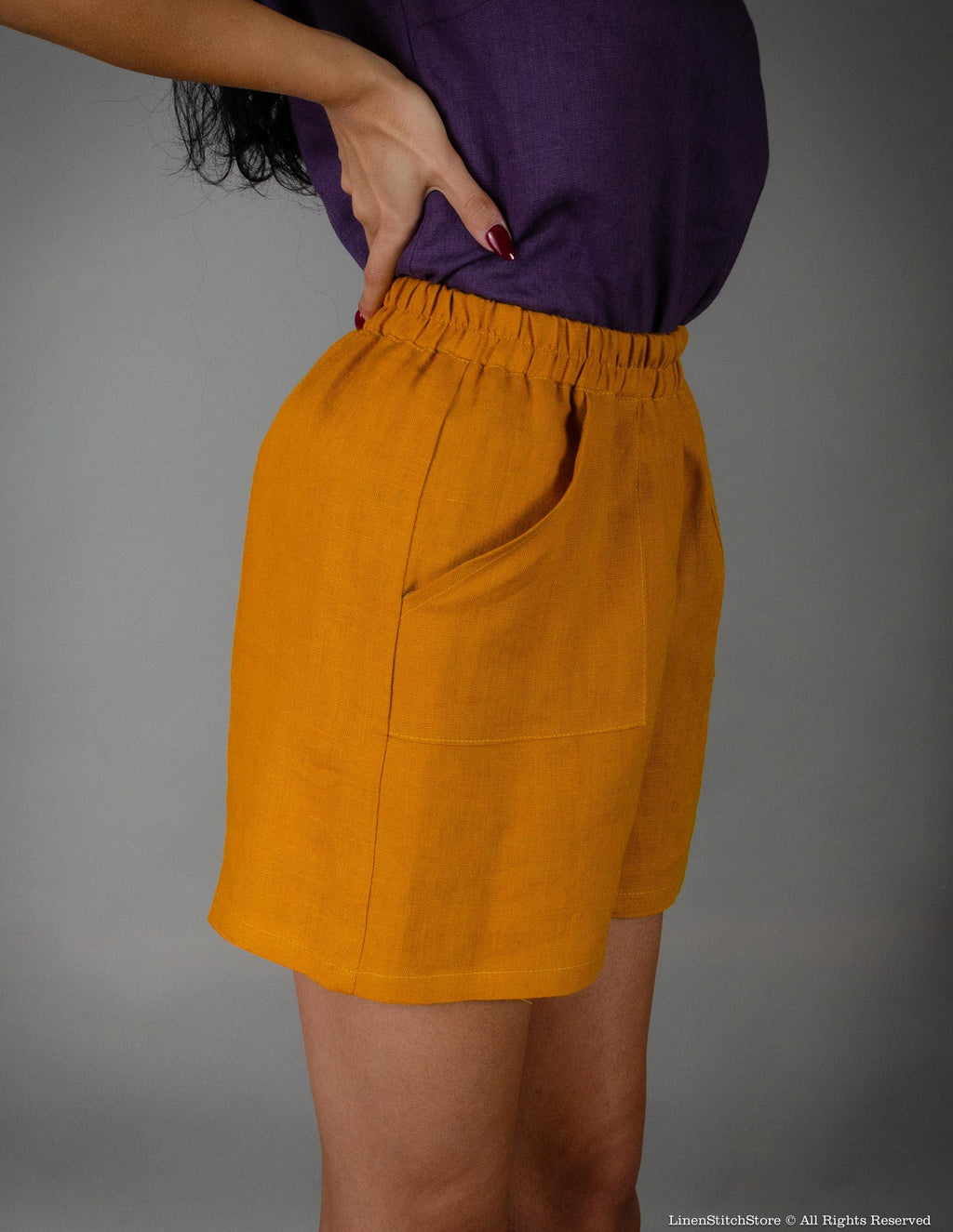 TAMARA Linen Shorts | Mustard
