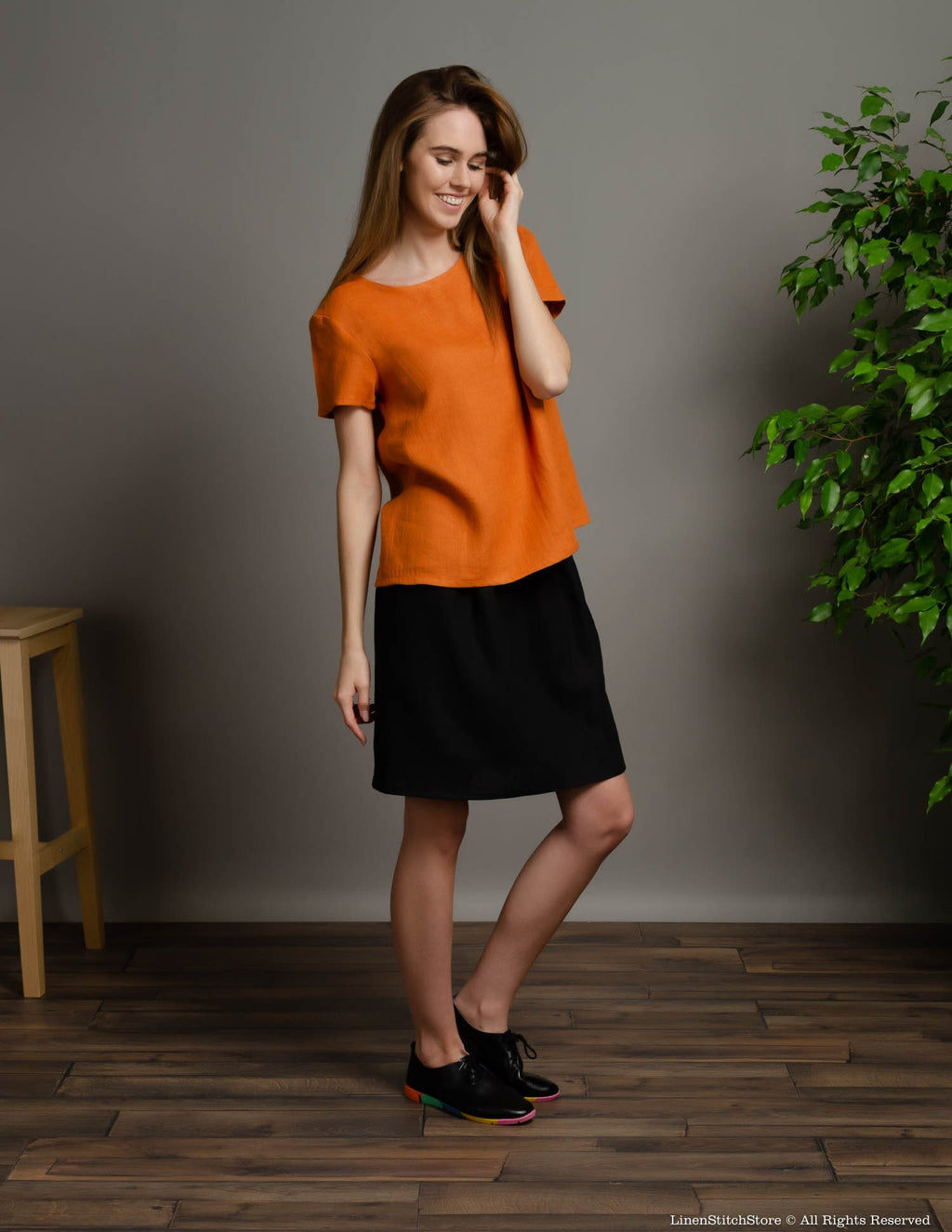 IEVA Linen top | Terracotta
