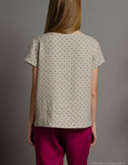 IEVA Linen top | Natural dots