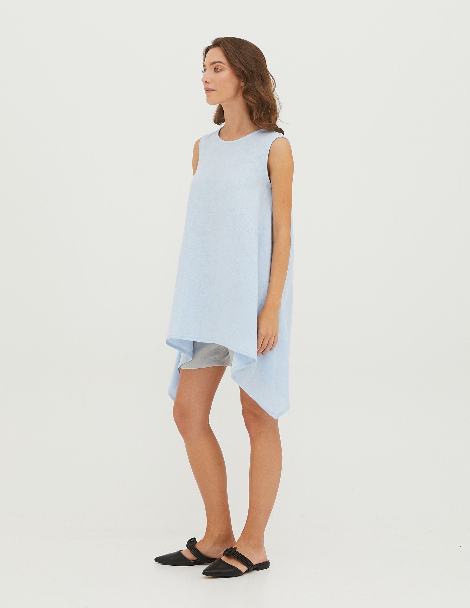 LAURA Linen tunic | Light blue