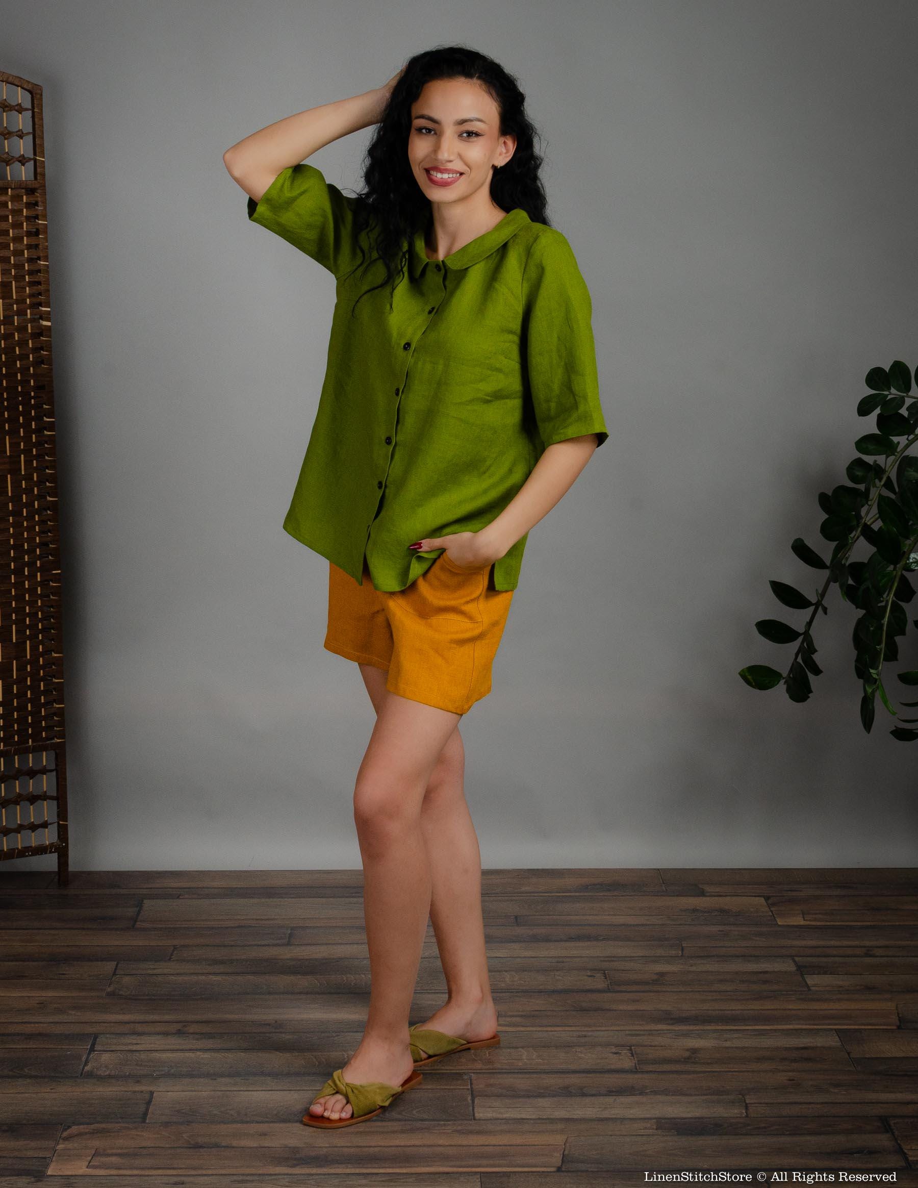 KYRA Linen blouse | Olive