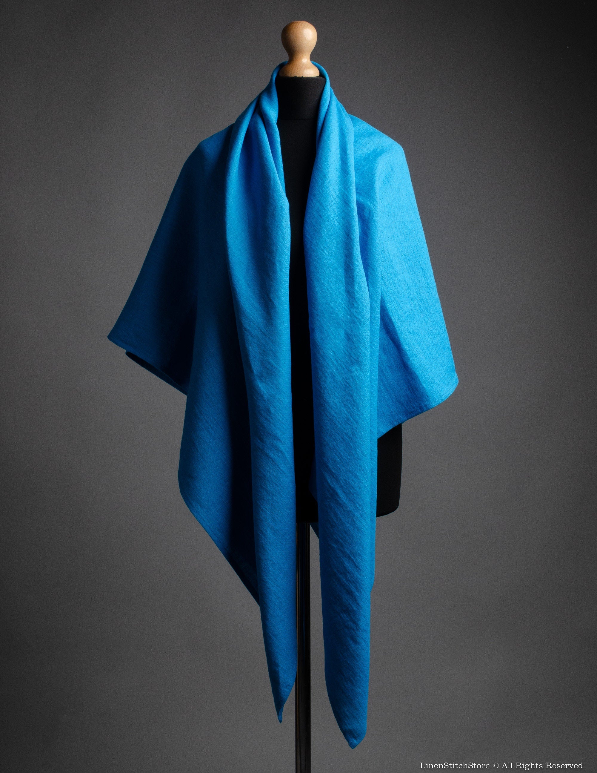 Linen shawl | Caribbean blue